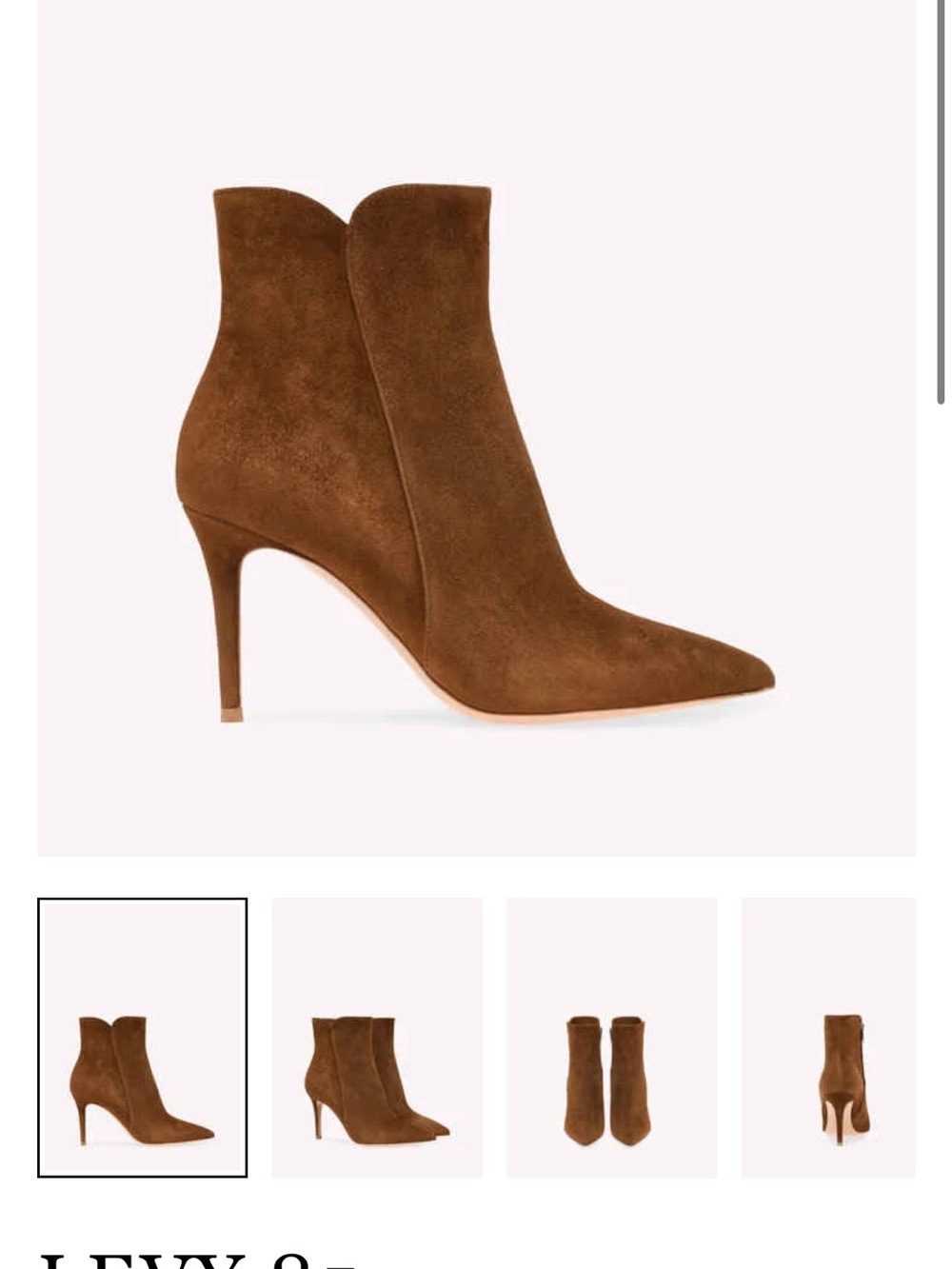 Gianvito Rossi Brown Suede Pointed-Toe Ankle Booties